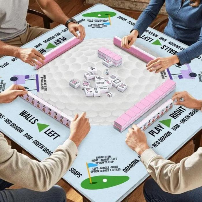 Golf Themed Mahjong Mat, Gift for Golf & Mah jong Lovers