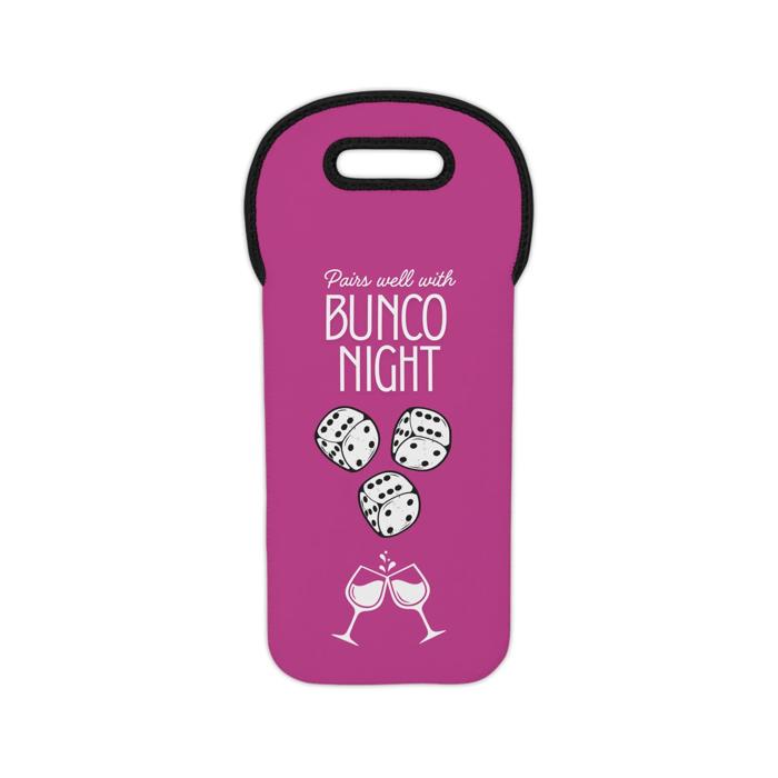 Funny Bunco Night Wine Tote Bag, Gift for Bunko Players, 4 Color Choices