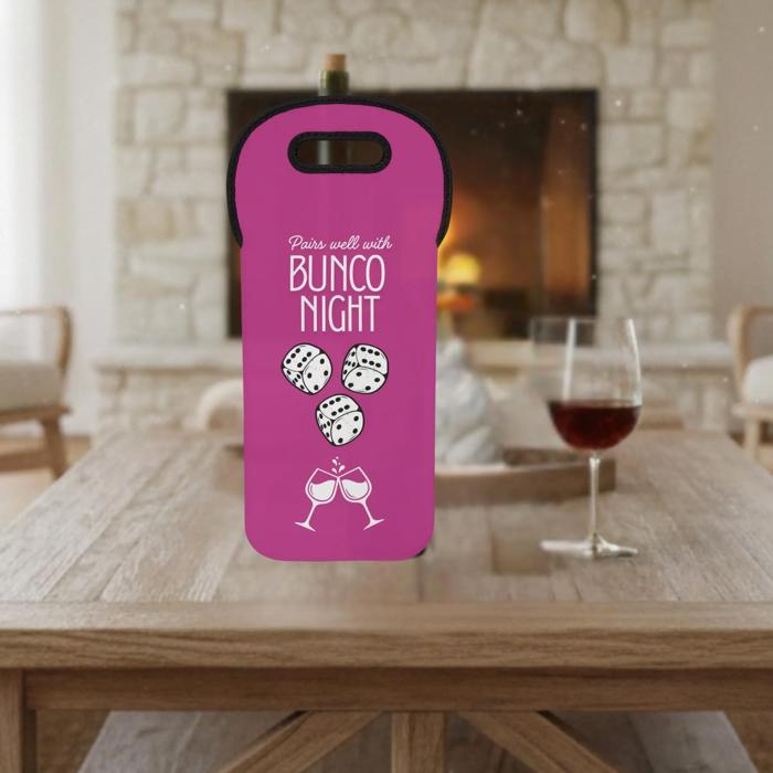 Funny Bunco Night Wine Tote Bag, Gift for Bunko Players, 4 Color Choices