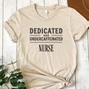  Dedicated and Undercaffeinated Funny Nurse Tshirt