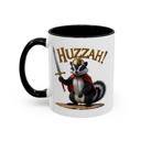 11oz Funny Skunk Knight Accent Coffee Mug, Coffee Lovers Medieval Ceramic Cup, Quirky Gift for Role Playing Fans and Small Mammal Lovers