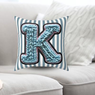 Custom Initial Letter Faux Suede Pillow, Cute Monogram Dorm Room Decor