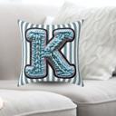  Custom Initial Letter Faux Suede Pillow, Cute Monogram Dorm Room Decor