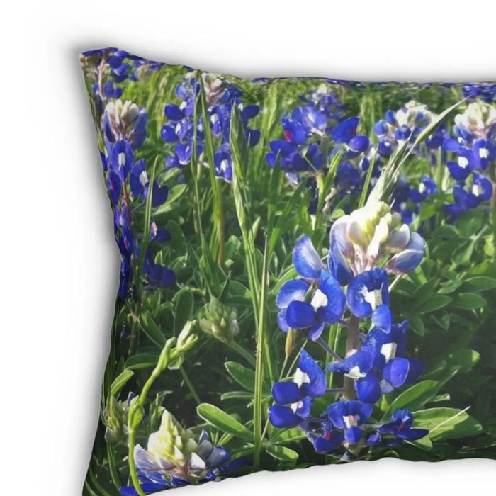 Texas Bluebonnets Lumbar or Square Throw Pillow