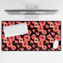 Single 23.6"x13.8" Red Watercolor Poppies Custom Desk Mat