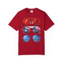Red Patriotic Sunglasses July 4 Party Tshirt