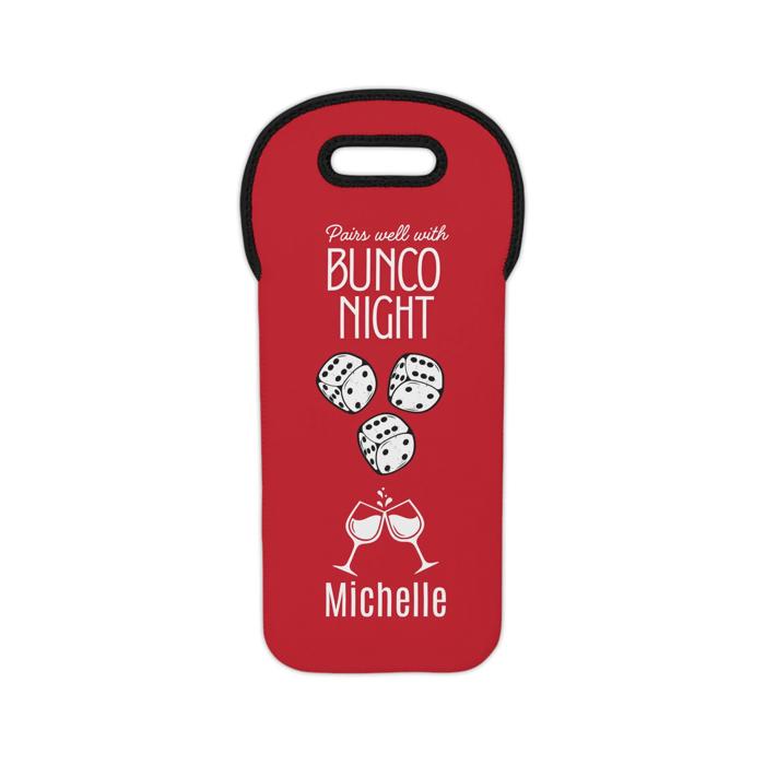 Funny Bunco Night Wine Tote Bag, Gift for Bunko Players, 4 Color Choices
