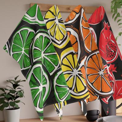 Citrus Prints Bold Bright Kitchen Towels for Summer Vibes, Decor for BBQ Grilling and Outdoor Kitchen