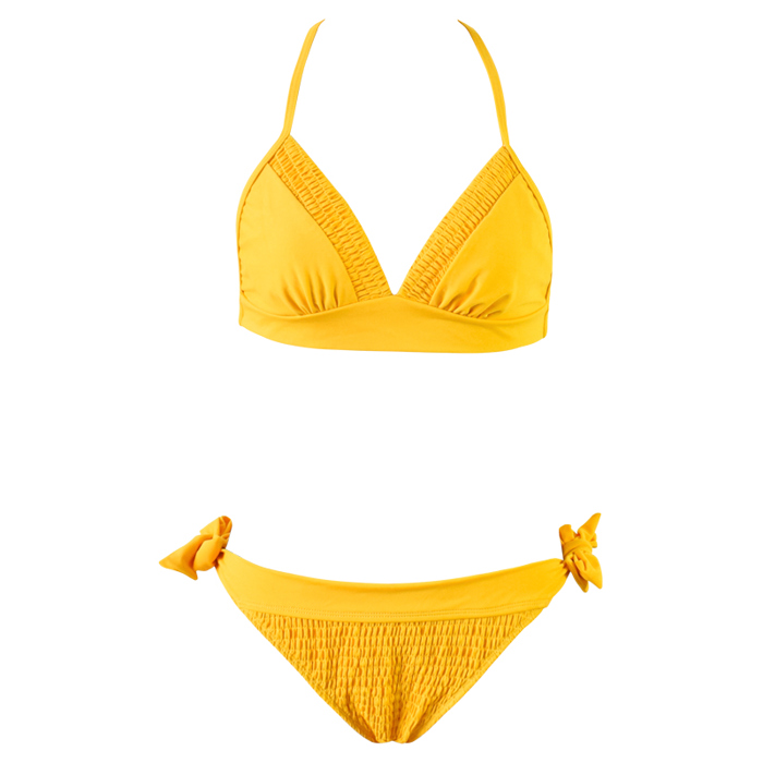 YELLOW HALTER TRIANGLE BIKINI