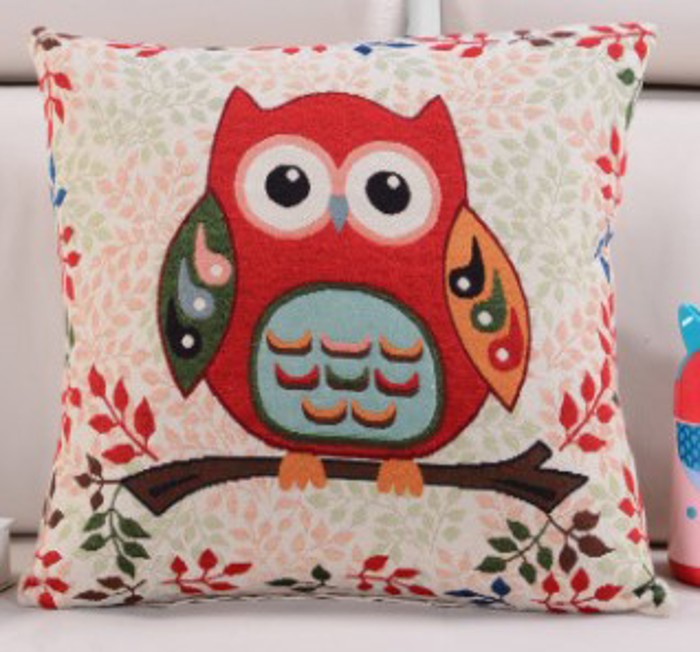 Whimsical Owl Throw Pillow Covers – Colorful 18"x18" Cushion Covers 