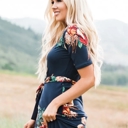  Women Maxi Floral Navy Dress