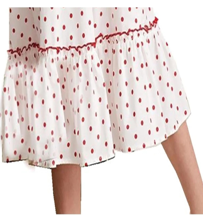 Girls Polka Dot Cotton Dress – Red & White