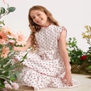  Girls Polka Dot Cotton Dress – Red & White