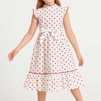 Girls Polka Dot Cotton Dress – Red & White