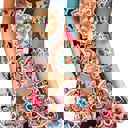 Multicolored Small Lina Sleeveless Floral Women T-Shirt Mini Dress