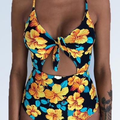 FLORAL HIGH CUT ONE PIECE SWIMSUIT