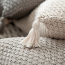  Knitted Cotton Pillow Covers with Tassels – 18" x 18" – Decorative Cushion Cover (No Insert)