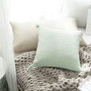 Green Knitted Cotton Pillow Covers with Tassels – 18" x 18" – Decorative Cushion Cover (No Insert)