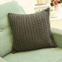 Gray Cable Knit Cotton Pillow Covers – 18" x 18" – Cozy Textured Design (No Insert)