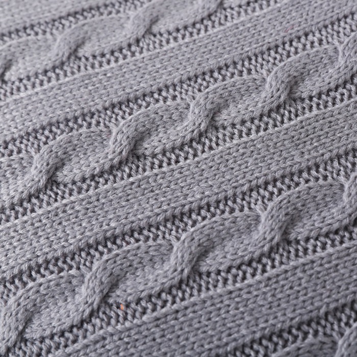 Cable Knit Cotton Pillow Covers – 18" x 18" – Cozy Textured Design (No Insert)
