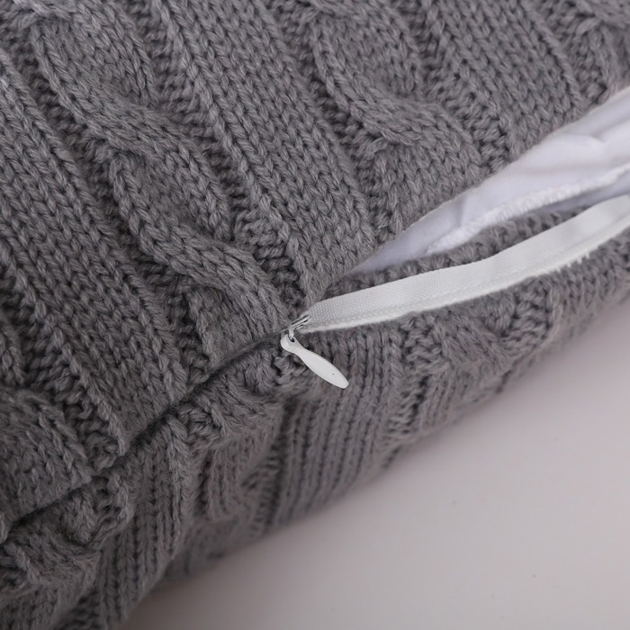 Cable Knit Cotton Pillow Covers – 18" x 18" – Cozy Textured Design (No Insert)