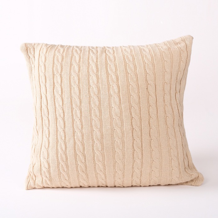 Cable Knit Cotton Pillow Covers – 18" x 18" – Cozy Textured Design (No Insert)