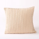 Beige Cable Knit Cotton Pillow Covers – 18" x 18" – Cozy Textured Design (No Insert)