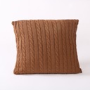 Brown Cable Knit Cotton Pillow Covers – 18" x 18" – Cozy Textured Design (No Insert)