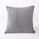 Light grey Cable Knit Cotton Pillow Covers – 18" x 18" – Cozy Textured Design (No Insert)