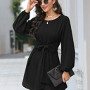 Black Small Long Sleeve Women Mini Dress