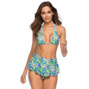  Tropical Breeze Halter Skirtini Women Bikini Swimsuit 