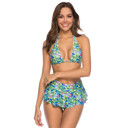  Tropical Breeze Halter Skirtini Women Bikini Swimsuit 