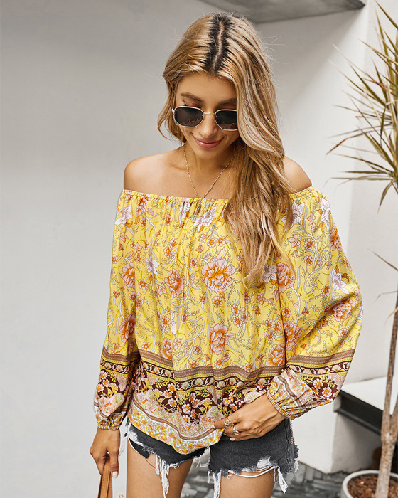 FLORAL LONG SLEEVE WOMEN BLOUSE