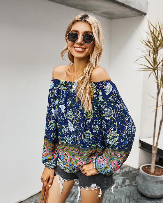 FLORAL LONG SLEEVE WOMEN BLOUSE