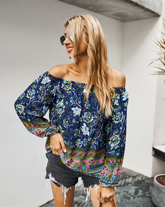 FLORAL LONG SLEEVE WOMEN BLOUSE