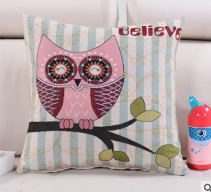 Whimsical Owl Throw Pillow Covers – Colorful 18"x18" Cushion Covers 