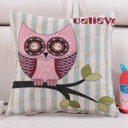 Blue  Whimsical Owl Throw Pillow Covers – Colorful 18"x18" Cushion Covers 