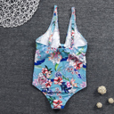  Hawaii Tropical Bloom Cutout One-Piece Swimsuit – Available in Turquoise & Navy