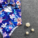  Hawaii Tropical Bloom Cutout One-Piece Swimsuit – Available in Turquoise & Navy