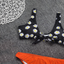 Women 2-Piece Bikini Swimsuit Orange/Black