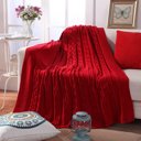 Red Cotton Knitted Throw Blanket 50"x60" 