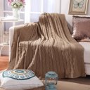 Brown Cotton Knitted Throw Blanket 50"x60" 