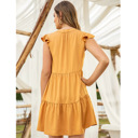  Miki Camel Mini V-Neck Dress