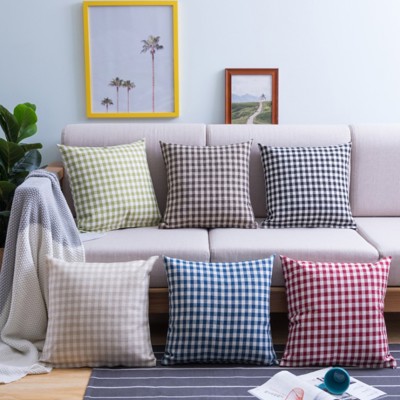 Gingham Pillow Cover 18x18 – Checkered Cushion Cover with Hidden Zipper – Farmhouse Decor – No Insert Included – Multiple Colors