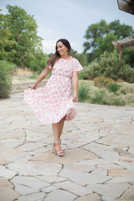 Oana Floral Midi Smocked Bodice Modest Dress