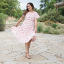 XL Oana Floral Midi Smocked Bodice Modest Dress