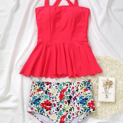 Coral Women 2 Piece Tankini Bikini Set