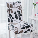 2-piece White/Brown  2/4/6 Pack Chair Covers for Dining Room, Stretch Dining Chair Cover, Washable Spandex Kitchen Parsons Chair Slipcovers