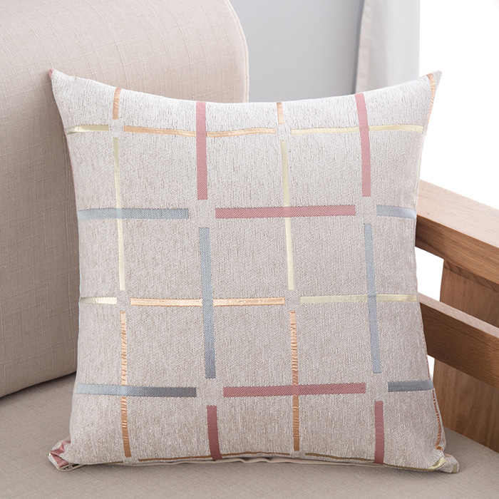 Cozy Metallic Grid Decorative Pillow Covers- (NO Insert Included) - 18" x 18" - Choose from 7 Beautiful Colors
