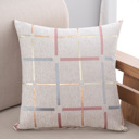 Beige Cozy Metallic Grid Decorative Pillow Covers- (NO Insert Included) - 18" x 18" - Choose from 7 Beautiful Colors